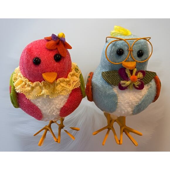 2019 Target Felt Birds Tabletop Decoration Male & Female Spring Summer Preowned - Picture 1 of 4